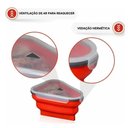 Ver imagem 2 de Porta Pizza Kit Pote Silicone Hermetico 5 Fatias para Tortas e Bolo Retratil Micro-Ondas Vermelho