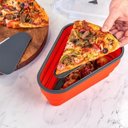 Ver imagem 5 de Porta Pizza Kit Pote Silicone Hermetico 5 Fatias para Tortas e Bolo Retratil Micro-Ondas Vermelho