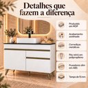 Ver imagem 3 de Gabinete Banheiro com 2 Portas e 1 Gaveta 120cm Retrô Multimóveis MP5539 Branco/Dourado