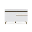 Ver imagem 6 de Gabinete Banheiro com 2 Portas e 1 Gaveta 120cm Retrô Multimóveis MP5539 Branco/Dourado