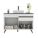 Ver imagem 5 de Gabinete Banheiro com 2 Portas e 1 Gaveta 120cm Retrô Multimóveis MP5539 Branco/Dourado