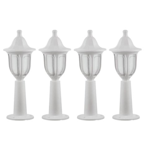 Kit 4 Balizadores Branco para Muro Lente Fosca Injetado 45cm Termoplástico Dital Jardim
