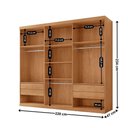 Ver imagem 6 de Guarda Roupa Casal Doble 6 Portas de Bater 4 Gavetas MDF Off White e Naturalle Moderna 220cm