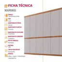 Ver imagem 5 de Guarda Roupa Casal Doble 6 Portas de Bater 4 Gavetas MDF Off White e Naturalle Moderna 220cm