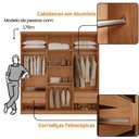 Ver imagem 4 de Guarda Roupa Casal Doble 6 Portas de Bater 4 Gavetas MDF Off White e Naturalle Moderna 220cm