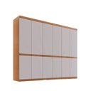 Ver imagem 3 de Guarda Roupa Casal Doble 6 Portas de Bater 4 Gavetas MDF Off White e Naturalle Moderna 220cm