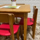 Ver imagem 4 de Conjunto Infantil Mesa com 4 Cadeirinhas Estofadas Cor:vermelha