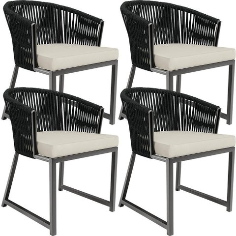 Kit 04 Cadeirass para Área Gourmet Cozinha Bethari D04 Preto