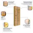Ver imagem 5 de Cristaleira 2 Portas Reflecta com LED e Espelho 76cm 100% MDF Luminare Marrom/Marrome
