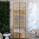 Ver imagem 1 de Cristaleira 2 Portas Reflecta com LED e Espelho 76cm 100% MDF Luminare Marrom/Marrome