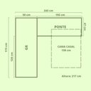 Ver imagem 3 de Guarda Roupa Modulado 6 Portas 5 Gavetas com Mesa Embutida Freijo/Off White Florença Flex