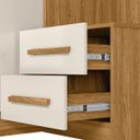 Ver mais imagens de Guarda Roupa Modulado 6 Portas 5 Gavetas com Mesa Embutida Freijo/Off White Florença Flex