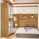 Ver imagem 5 de Guarda Roupa Modulado 6 Portas 5 Gavetas com Mesa Embutida Freijo/Off White Florença Flex