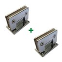 Ver imagem 1 de 1012 - 2 Dobradiças Central para União Vidro Alvenaria para Porta Blindex - Cromado