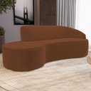 Ver imagem 2 de Sofá Living 3 Lugares 230cm Braço Direito Mozart D06 Veludo Telha - Mpozenato