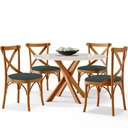 Ver imagem 5 de Cadeira para Sala de Jantar e Estar Living Estofada Ávila L02 Suede Verde Musgo - Lyam