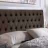 Kit 2 Cabeceiras Painel Imperatriz 193Cm Cama Box King Suede Marrom Escuro - 1