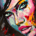 Ver imagem 2 de Canvas para Quadro Decorativo Rosto de Mulher Olhos Azuis 69,5 X 70cm