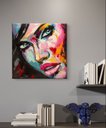 Ver imagem 1 de Canvas para Quadro Decorativo Rosto de Mulher Olhos Azuis 69,5 X 70cm