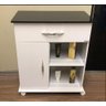 Armário Para area de serviço Para lavanderia Com Tampo Na Cor Preta Nova Decor Armário Multiuso - 3