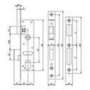 Ver imagem 2 de Fechadura Externa Perfil Estreito 323z E22 Mz33 Latão Preto Fosco 22mm C400/50 Papaiz
