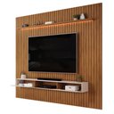 Ver imagem 2 de Painel Trento para TV com Bancada 275 Ripado Freijó Off White com LED -DJ Móveis