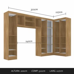 Guarda Roupa Casal Modulado Maeve Boreal/branco - Móveis Arapongas Boreal/branco - 2