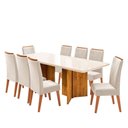 Ver imagem 2 de Mesa de Jantar 8 Lugares Princeton com Vidro Mel/off White/pastel - Viero Móveis