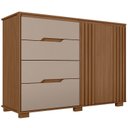 Ver imagem 2 de Cômoda para Quarto 4 Gavetas 2 Portas 147cm Texas Marrom/Carvalho/Fendi
