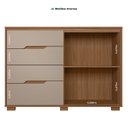 Ver imagem 5 de Cômoda para Quarto 4 Gavetas 2 Portas 147cm Texas Marrom/Carvalho/Fendi