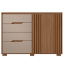 Ver imagem 6 de Cômoda para Quarto 4 Gavetas 2 Portas 147cm Texas Marrom/Carvalho/Fendi
