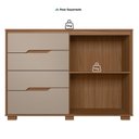 Ver imagem 7 de Cômoda para Quarto 4 Gavetas 2 Portas 147cm Texas Marrom/Carvalho/Fendi