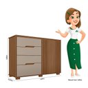 Ver imagem 3 de Cômoda para Quarto 4 Gavetas 2 Portas 147cm Texas Marrom/Carvalho/Fendi