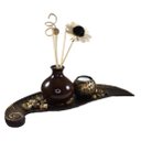 Ver imagem 1 de Conjunto Bandeja Flor Com Difusor Porta Velas Jardim Zen Resina 35cm