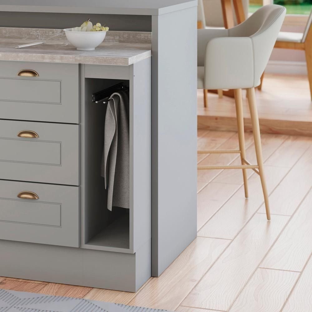 Balcão Porta Toalha Tampo 20cm C362 Americana Cinza Calcare Henn - 2