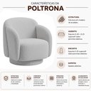 Ver imagem 3 de Kit 2 Poltronas Decorativa Avany Base Fixa Bouclé Cinza Claro - Nexta Casa