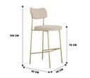 Ver imagem 2 de Kit 3 Banquetas Alta Melissa Bar Cozinha Aço Dourado Bege