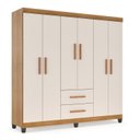 Ver imagem 4 de Guarda Roupa Casal 6 Portas 2 Gavetas 148cm