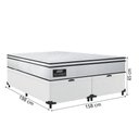 Ver imagem 2 de Cama Box Baú Casal Queen Gazin Colchão Molas Ensacadas 158x198x65cm New Branco