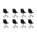 Ver imagem 1 de Cadeira Office Base Cromada Oficial com Rodízio Giratória Saarinen - Preto - 8
