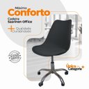 Ver imagem 4 de Cadeira Office Base Cromada Oficial com Rodízio Giratória Saarinen - Preto - 8