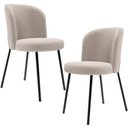 Ver imagem 1 de Kit 2 Cadeiras Sala de Jantar Estofada Gavi L02 Bouclê Creme - Lyam Decor