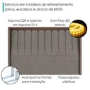 Ver imagem 5 de Cabeceira Casal 140 cm Lumina LED com Frame Linho Tca 208 Corino Tcs 721 Peer
