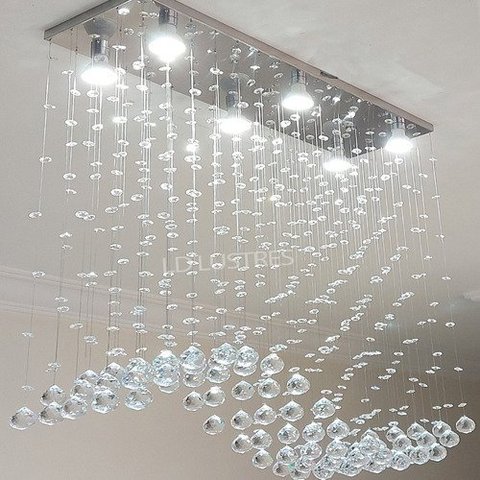 Lustre Para Mesa De Jantar Retangular:110V/220V (Bivolt)/espelhado/1,10m