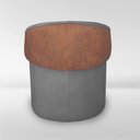 Ver imagem 6 de Puff Orgânico Redondo com Encosto Luxo Composé Corino e Suede para Sala e Recepção:cinza Chumbo