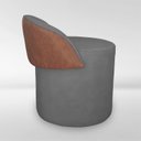 Ver imagem 5 de Puff Orgânico Redondo com Encosto Luxo Composé Corino e Suede para Sala e Recepção:cinza Chumbo