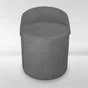 Ver imagem 1 de Puff Orgânico Redondo com Encosto Luxo Composé Corino e Suede para Sala e Recepção:cinza Chumbo