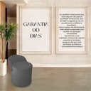 Ver imagem 4 de Puff Orgânico Redondo com Encosto Luxo Composé Corino e Suede para Sala e Recepção:cinza Chumbo