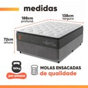 Ver imagem 3 de Cama Box Casal Molas Ensacadas Pillow Super Monaco 138x188x72cm Probel