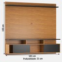 Ver imagem 3 de Painel para Tv até 70 Polegadas Adrian 2 Portas 1 Prateleira Mel/preto - Viero Móveis